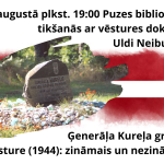 21. augustā plkst. 1900 Puzes bibliotēkā tikšanās ar