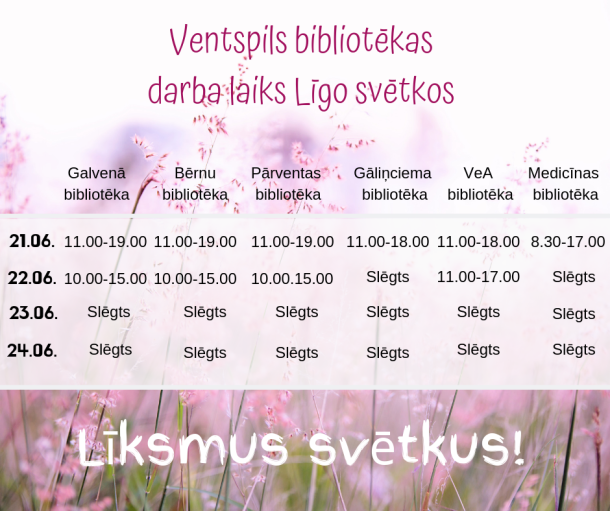 Ventspils bibliotēkas darba laiks Lieldienās (1)